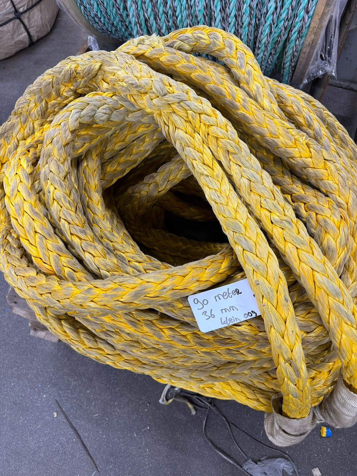 Gebruikte dyneema 90 meter/ 36mm