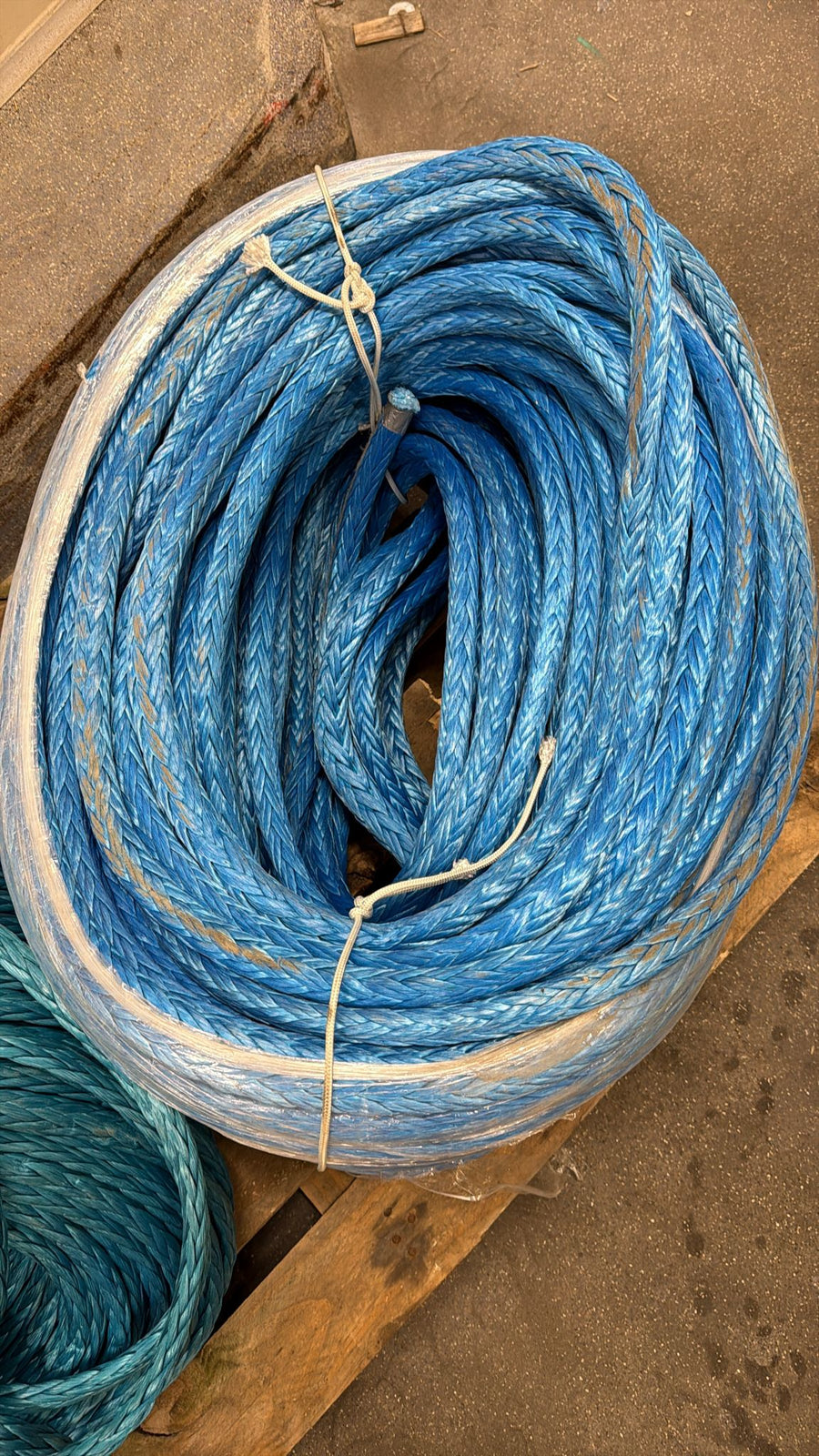 HMPE blauw 150 meter/ 20mm nieuw