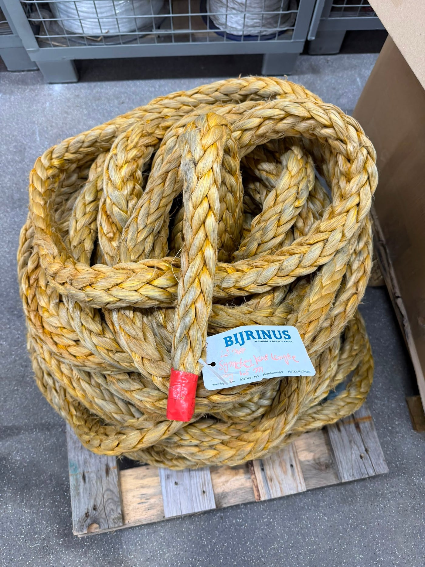 Gebruikte dyneema 59m/ 28mm + oog 1,5m