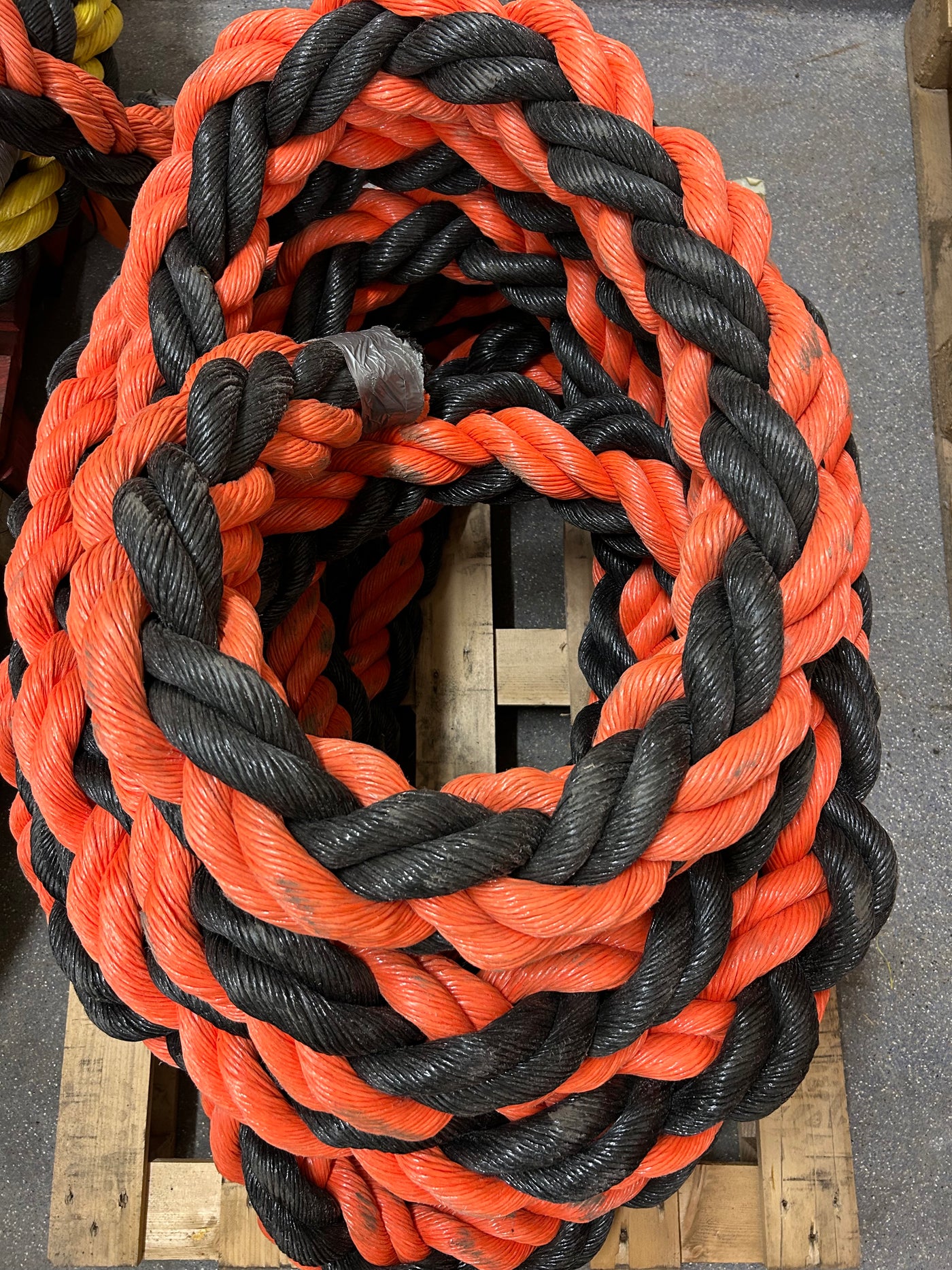 Hockeytouw 17,50m/72mm oranje/zwart