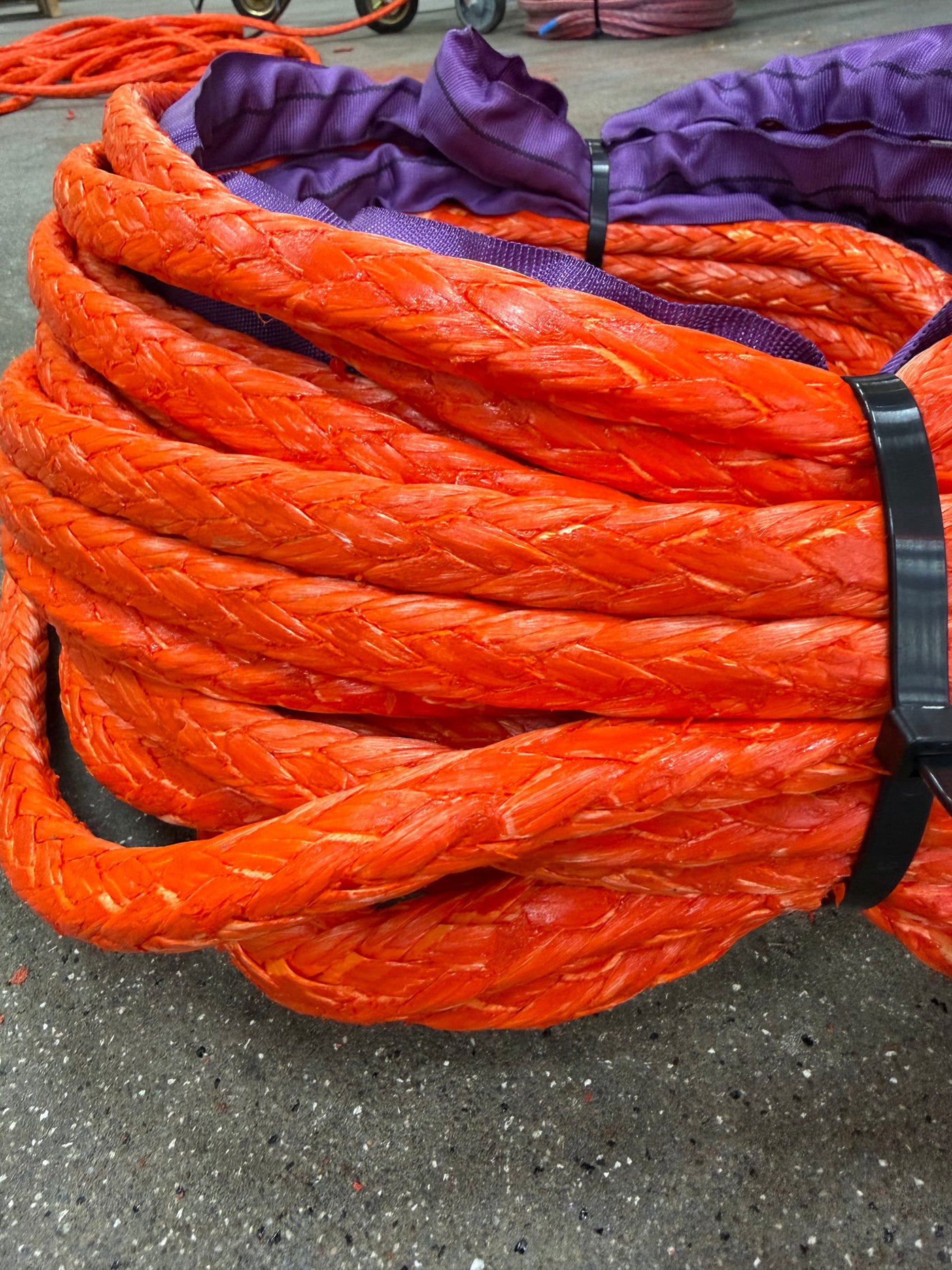 HMPE Oranje 30 meter / 14mm +oog van 1,5m