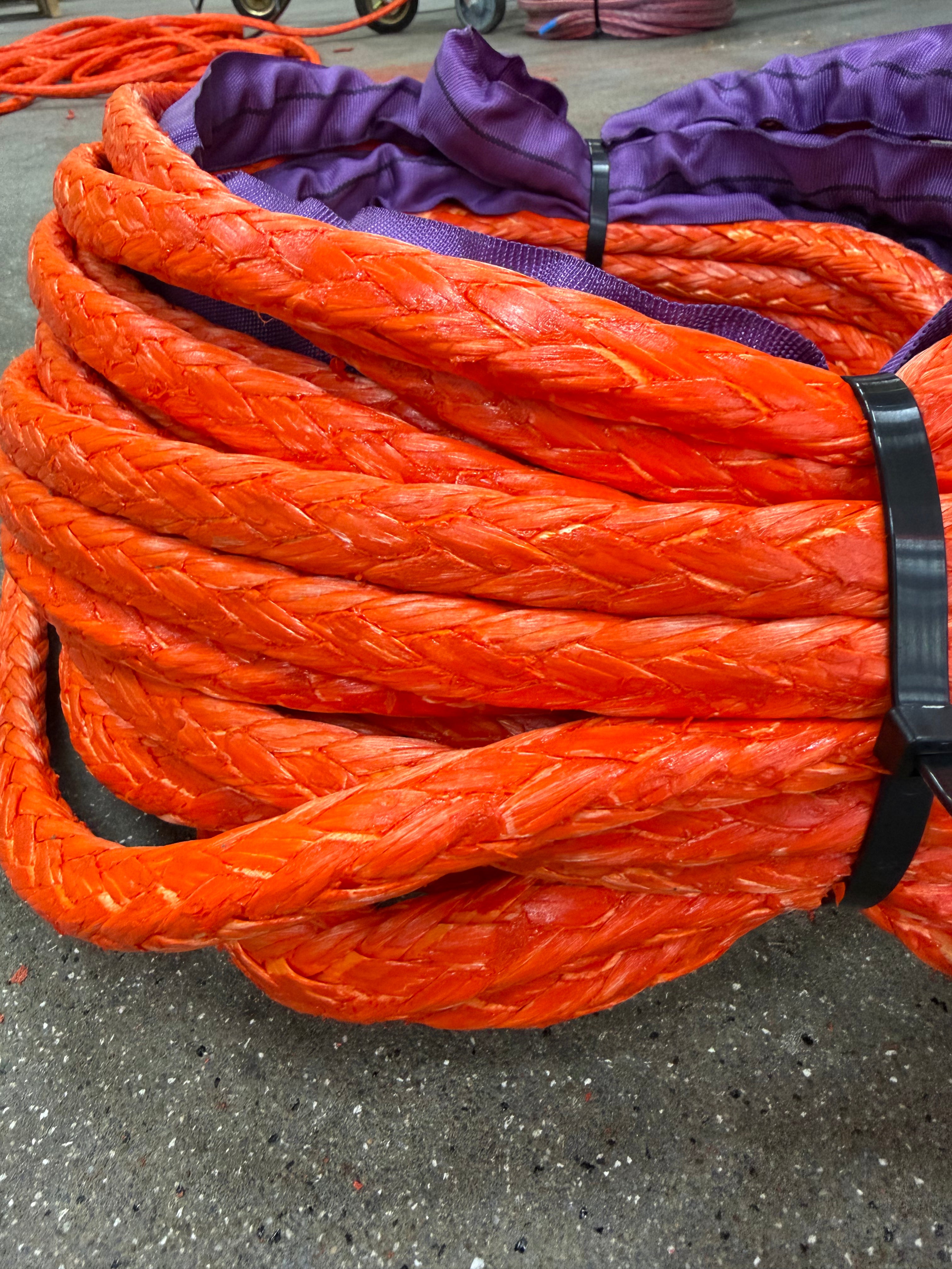 HMPE Oranje 30 meter / 14mm +oog van 1,5m