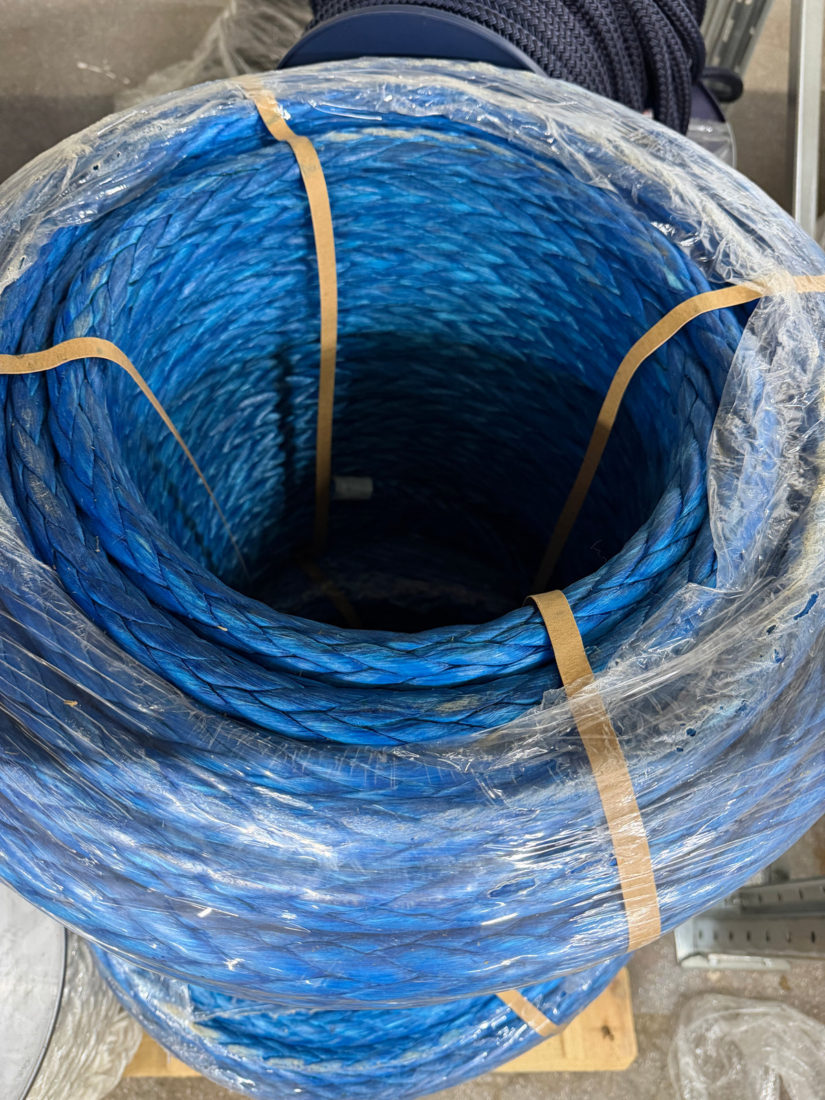 HMPE Super E Blue 120 meter / 22mm beide kanten lus van 1,5m | 45 ton