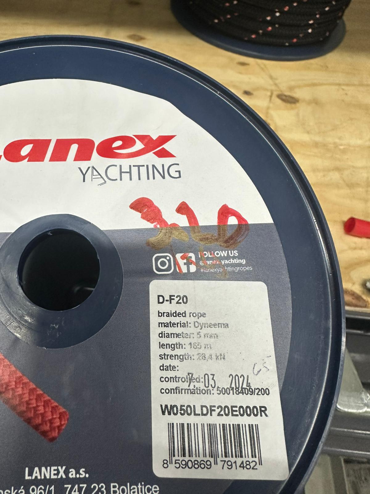 Lanex D-F20 Dyneema 165m / 5mm