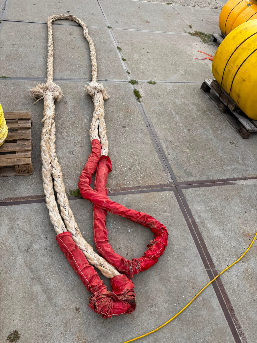 Polyprop 8 strengs rekker gebruikt 10 meter/ 56mm