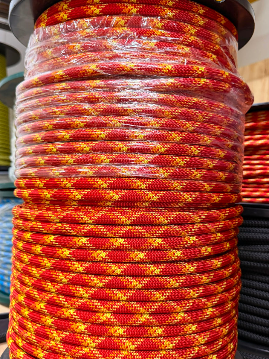 Polyester geel/ rood 200 meter/ 10mm